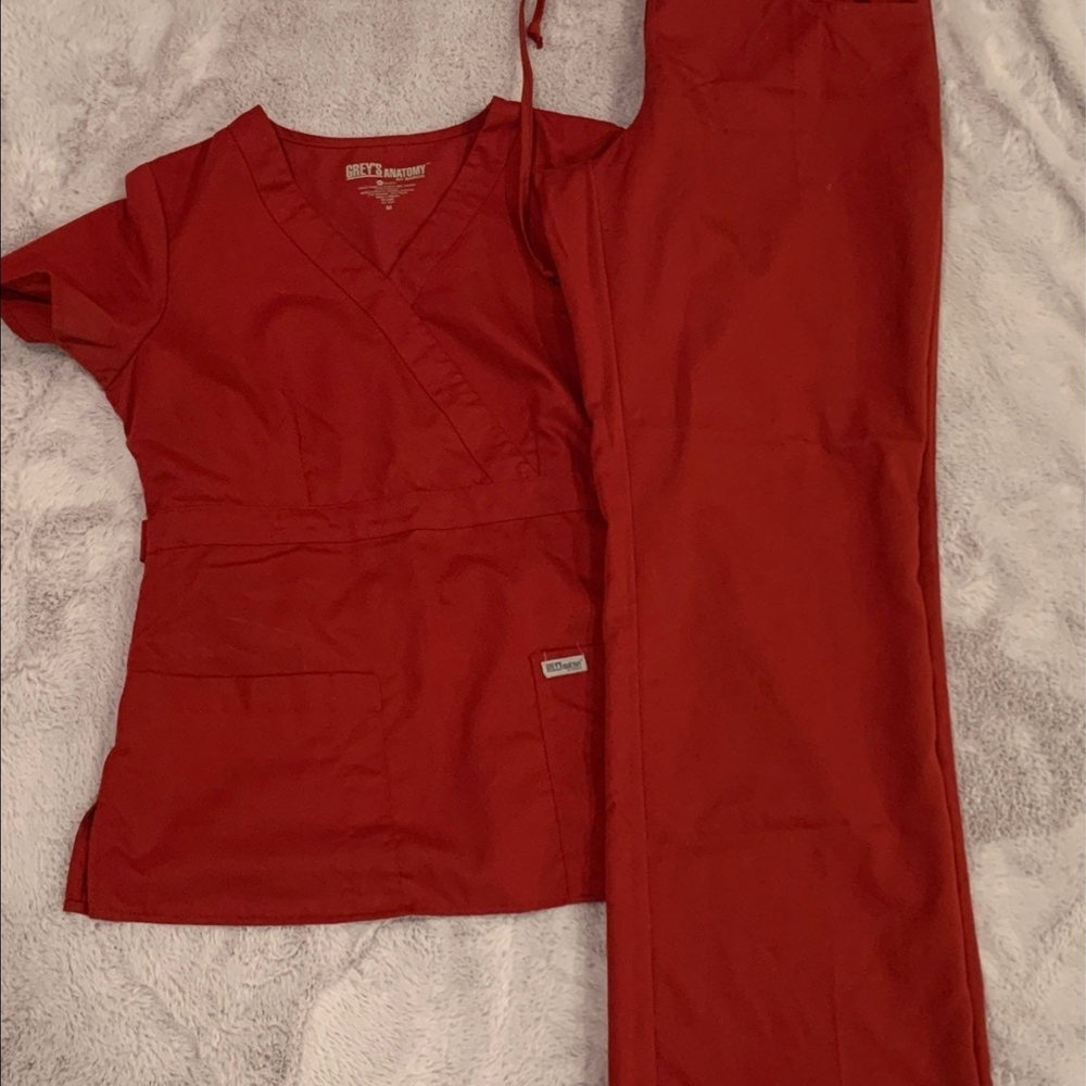 Grey's Anatomy  Red Women's Scrub Set